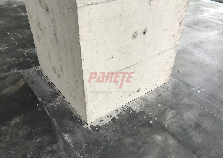 square column go through raised floor